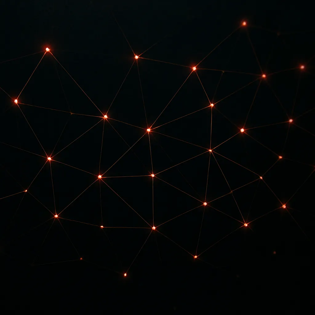 Connected network of glowing dots representing the global FinDom community