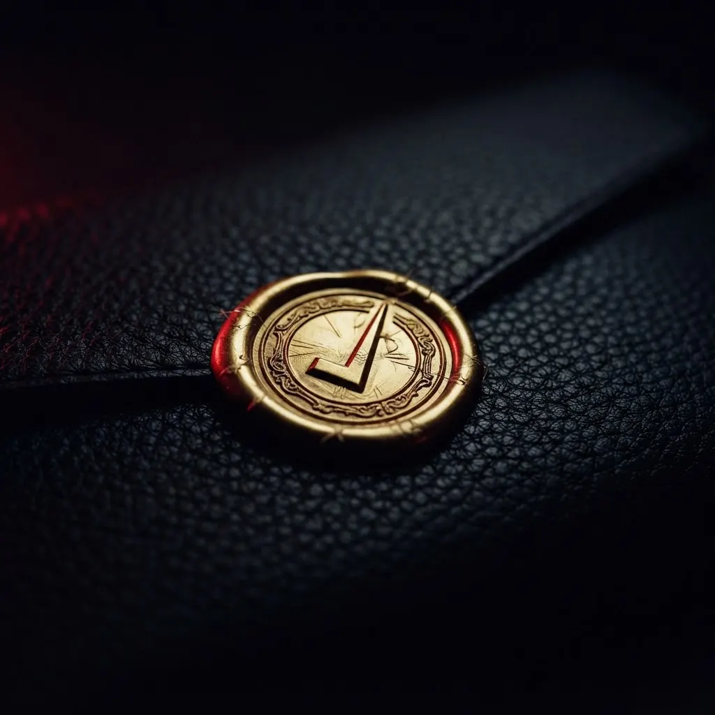 Gold verification seal symbolizing age-verified and identity-checked findoms on PayPigs.website